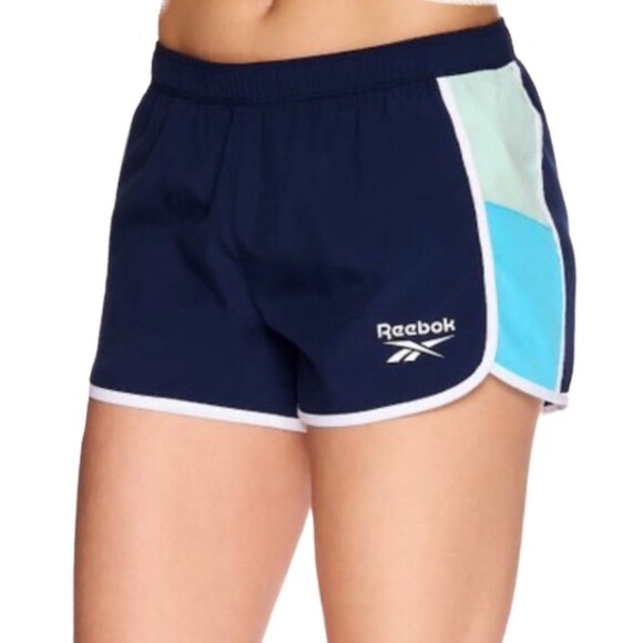 Women’s Shorts Size XL Reebok  Racer Heritage Maritime Blue Active Shorts NWT - Picture 1 of 9